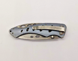 Winchester Drop Point Combination Blade Lock Back Blue Folding Pocket Knife