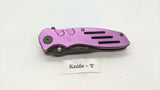 Smith & Wesson Extreme Ops SWA24SP Folding Pocket Knife Combo Edge Liner Pink