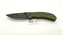 Ozark Trail 19460 Folding Pocket Knife Plain Edge Liner Lock Black SS Green G10