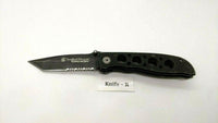 Smith & Wesson Extreme Ops CK5TBS Folding Tactical Knife Tanto Combo Liner Lock