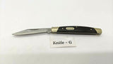 Buck #379 Solo Folding Pocket Knife 3 Pin Wood Handle Brass Bolsters Clip Point