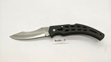 Frost Cutlery Lockback Folding Pocket Knife Plain Edge Black Glass Filled Nylon