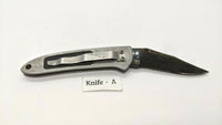 Eddie Bauer Titanium Coated Combo Folding Pocket Knife Button Lock Stainless