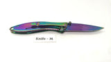 Sheffield Rainbow Folding Pocket Knife Plain Edge Frame Lock Stainless Steel