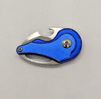 Appalachian Trail Small Folding Pocket Knife Hawkbill Bottle Opener Blue