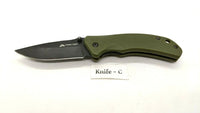 Ozark Trail 19460 Folding Pocket Knife Plain Edge Liner Lock Black SS Green G10