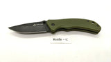 Ozark Trail 19460 Folding Pocket Knife Plain Edge Liner Lock Black SS Green G10