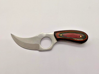 Pakistan Short Skinner Trailing Point Plain Edge Multi Color Wood Fixed Blade