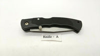 Ozark Trail Folding Pocket Knife Combo Edge Lockback Black Plastic Stainless