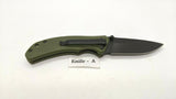 Ozark Trail 19460 Folding Pocket Knife Plain Edge Liner Lock Black SS Green G10