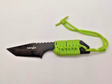 Survivor Outdoor Neon Green Cord Wrapped Tanto Point Plain Edge Fixed Blade Knif