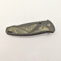 Elk Ridge ER-121 Camo Effect Handle Plain Edge Liner Lock Folding Pocket Knife