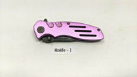 Smith & Wesson Extreme Ops SWA24SP Folding Pocket Knife Combo Edge Liner Pink