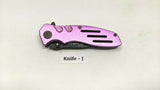 Smith & Wesson Extreme Ops SWA24SP Folding Pocket Knife Combo Edge Liner Pink