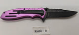 Smith & Wesson Extreme Ops SWA24SP Folding Pocket Knife Combo Edge Liner Pink