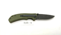 Ozark Trail 19460 Folding Pocket Knife Plain Edge Liner Lock Black SS Green G10