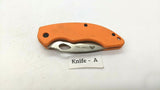 Ozark Trail Outdoor Equipment Folding Pocket Knife Combo Edge Liner Lock Orange