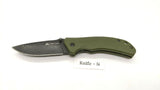 Ozark Trail 19460 Folding Pocket Knife Plain Edge Liner Lock Black SS Green G10