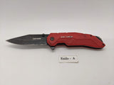 Craftsman Tactical Folding Pocket Knife Combo Edge Blade Liner Lock Red Plastic