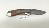 Winchester Single Blade Framelock Wood Handle Pocket Knife (Various)