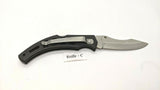 Frost Cutlery Lockback Folding Pocket Knife Plain Edge Black Glass Filled Nylon