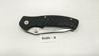 Stanley Tactical Folding Pocket Knife Black Rubber Handle Plain Liner Lock