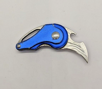 Appalachian Trail Small Folding Pocket Knife Hawkbill Bottle Opener Blue