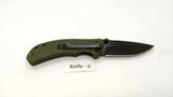 Ozark Trail 19460 Folding Pocket Knife Plain Edge Liner Lock Black SS Green G10