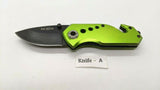 MADI PK-1 Folding Pocket Knife Rescue Plain Edge Liner Lock Aluminum  *Various*