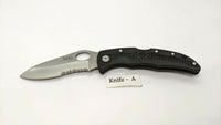 SOG Sogzilla Folding Pocket Knife Silver Combination Edge Lockback Black Nylon