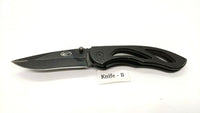 Northwest Trail W9340 Folding Pocket Knife Plain Edge Liner Lock Black Skeleton