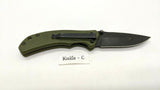 Ozark Trail 19460 Folding Pocket Knife Plain Edge Liner Lock Black SS Green G10