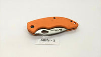 Ozark Trail Outdoor Equipment Folding Pocket Knife Combo Edge Liner Lock Orange