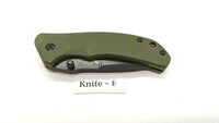 Ozark Trail 19460 Folding Pocket Knife Plain Edge Liner Lock Black SS Green G10