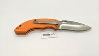 Ozark Trail Outdoor Equipment Folding Pocket Knife Combo Edge Liner Lock Orange