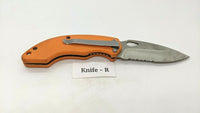 Ozark Trail Outdoor Equipment Folding Pocket Knife Combo Edge Liner Lock Orange