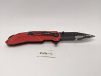 Craftsman Tactical Folding Pocket Knife Combo Edge Blade Liner Lock Red Plastic