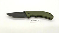 Ozark Trail 19460 Folding Pocket Knife Plain Edge Liner Lock Black SS Green G10