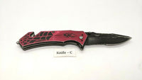 Tac-Force TF-553 Spider Folding Pocket Knife Assisted Combo Edge Liner Red SS