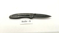 Guidesman Mini Skeleton Folding Pocket Knife Plain Edge Frame Black Stainless