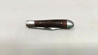 Winchester 2 Blade Folding Pocket Knife Surgical Stainless Clip Point 3 Pin Wood