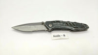 Samsonite Folding Pocket Knife Combination Edge Liner Lock Aluminum Handle SS