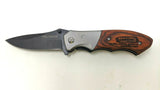 Tac-Force TF-468 Tactical Folding Pocket Knife Wood Handle Black Stainless Steel