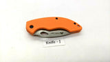 Ozark Trail Outdoor Equipment Folding Pocket Knife Combo Edge Liner Lock Orange