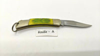 Steel Warrior Lockback Keychain Folding Pocket Knife Jigged Bone w/Brass Bolster