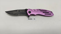 Smith & Wesson Extreme Ops SWA24SP Folding Pocket Knife Combo Edge Liner Pink