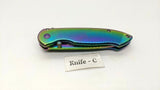 Tac-Force TF-862 USA Design Folding Pocket Knife Plain Edge Frame Lock Rainbow