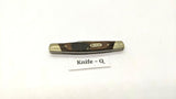 Buck #379 Solo Folding Pocket Knife 3 Pin Wood Handle Brass Bolsters Clip Point