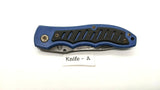 Frost Cutlery Folding Pocket Knife Plain Edge Liner Lock Blue & Black ABS Handle