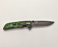 Master Ballistic USA MU-A005 Green Skeleton Drop Point Plain Edge Folding Knife